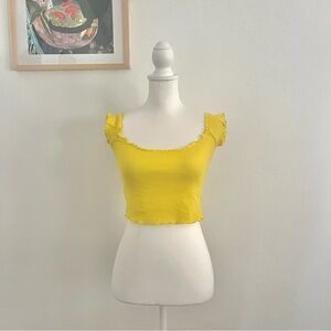 Kimchi Blue Sunny Yellow Ruffle Tank Top